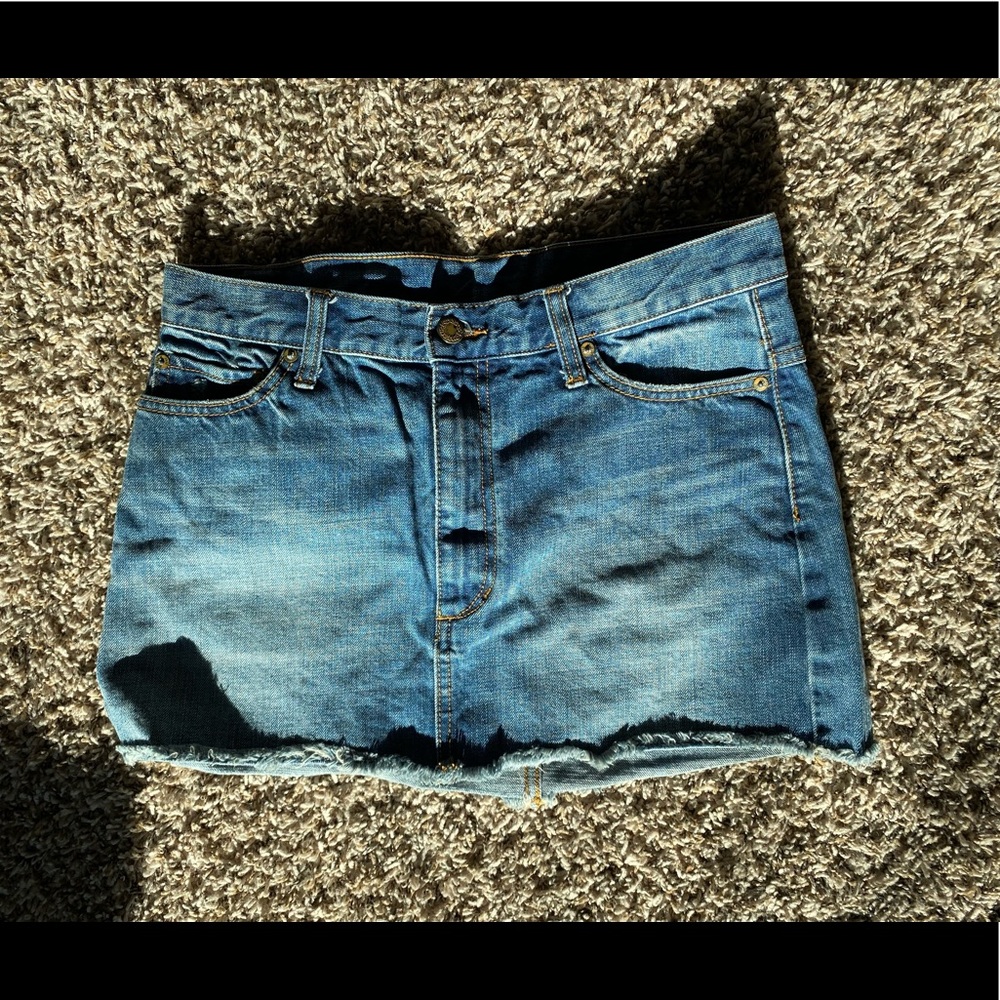 Free people denim mini skirt